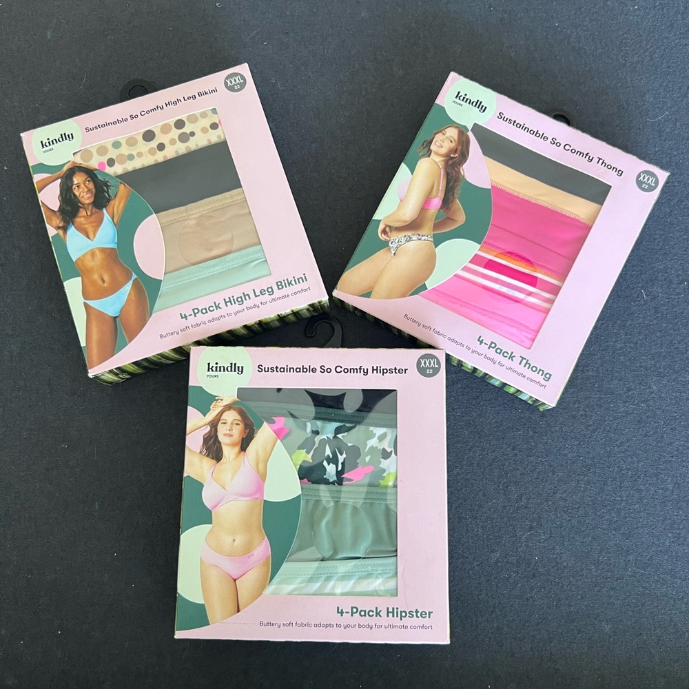 XXXL size 22 Women’s Thongs, Hipster and Bikini panties 12 pair NEW